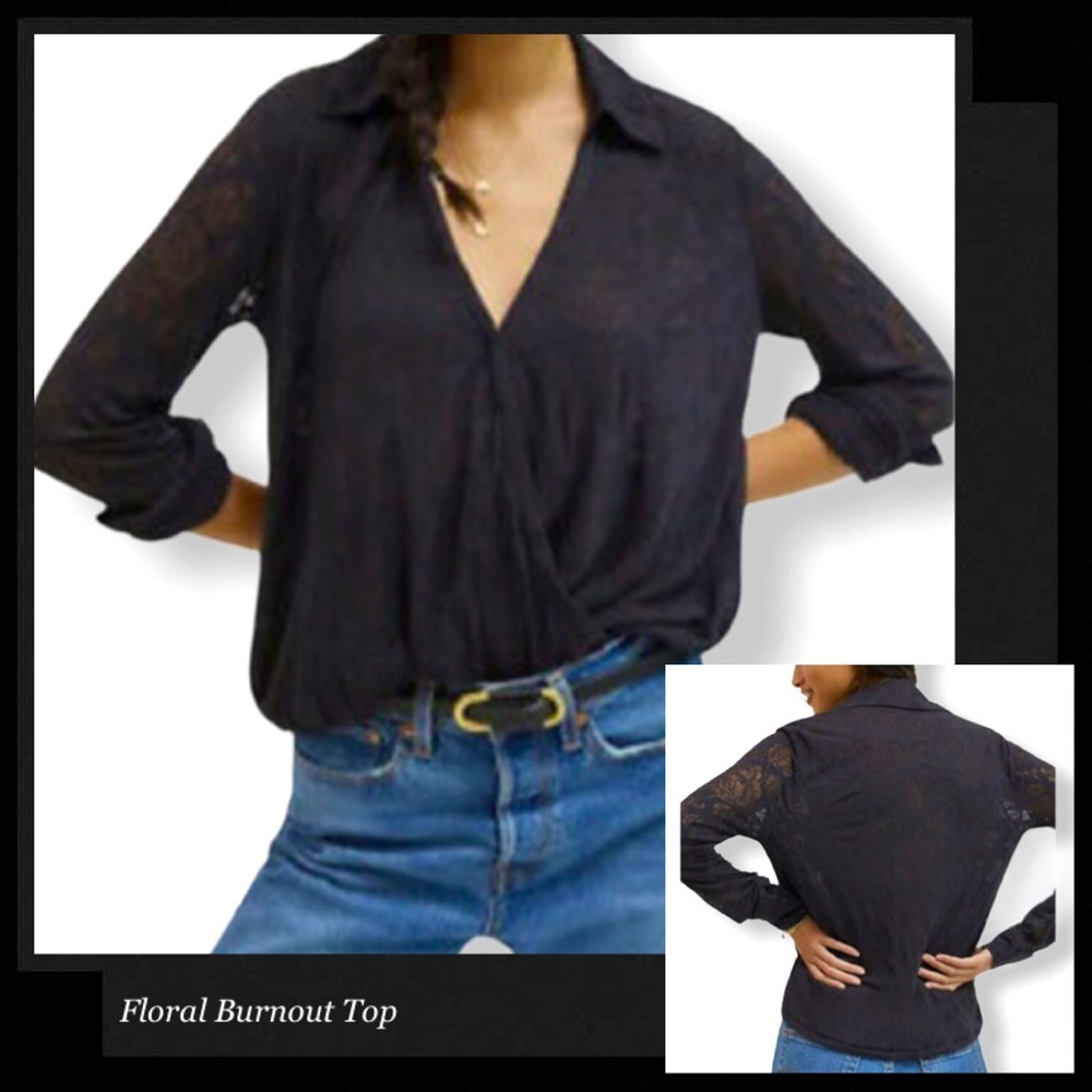 MAEVE Floral Burnout Blouse
